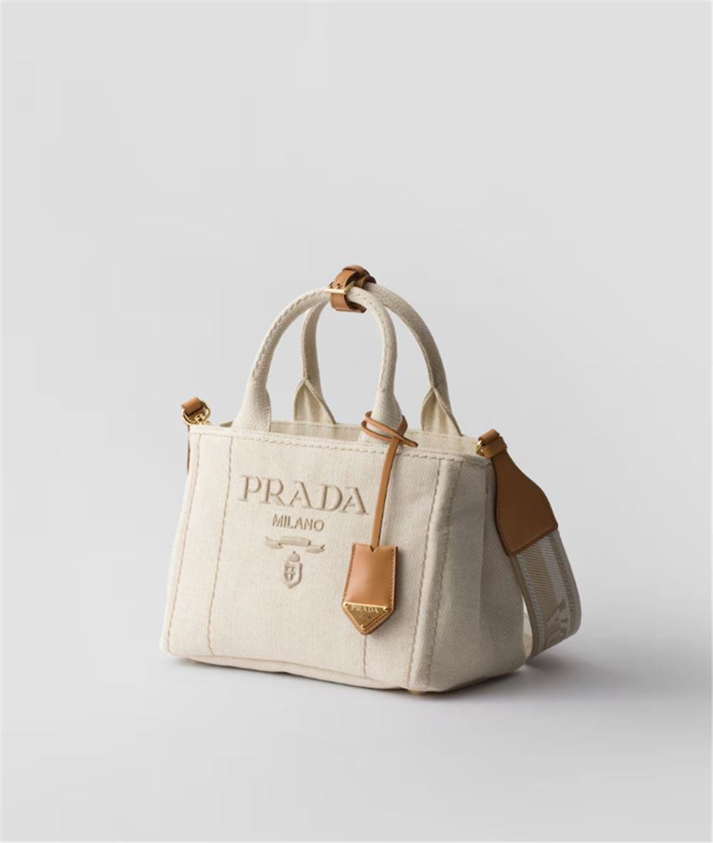 SMALL LINEN BLEND HANDBAG -  PRADA -  Verso