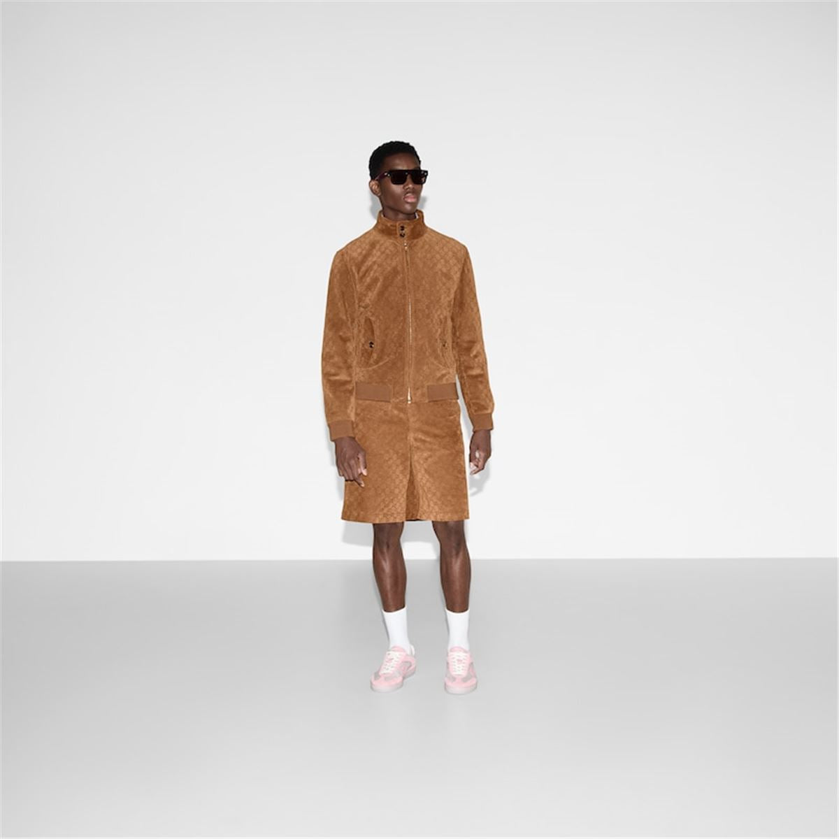EMBOSSED GG SUEDE BOMBER JACKET - GUCCI - Verso