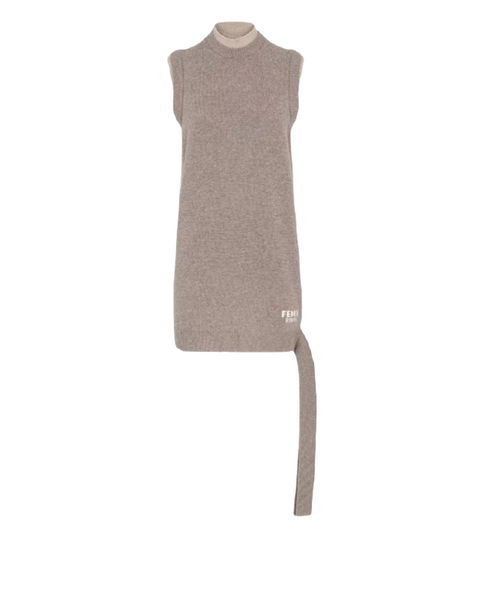 DOVE GREY WOOL AND CASHMERE DRESS -  FENDI -  Verso