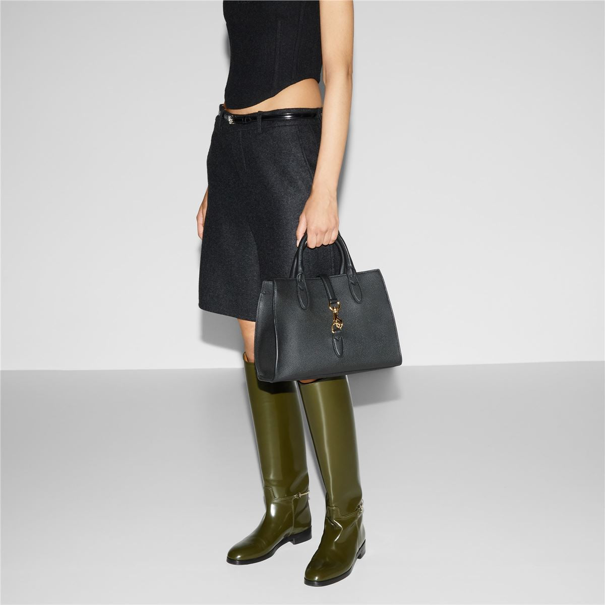 MEDIUM TOTE BAG WITH HOOK CLOSURE - GUCCI - Verso
