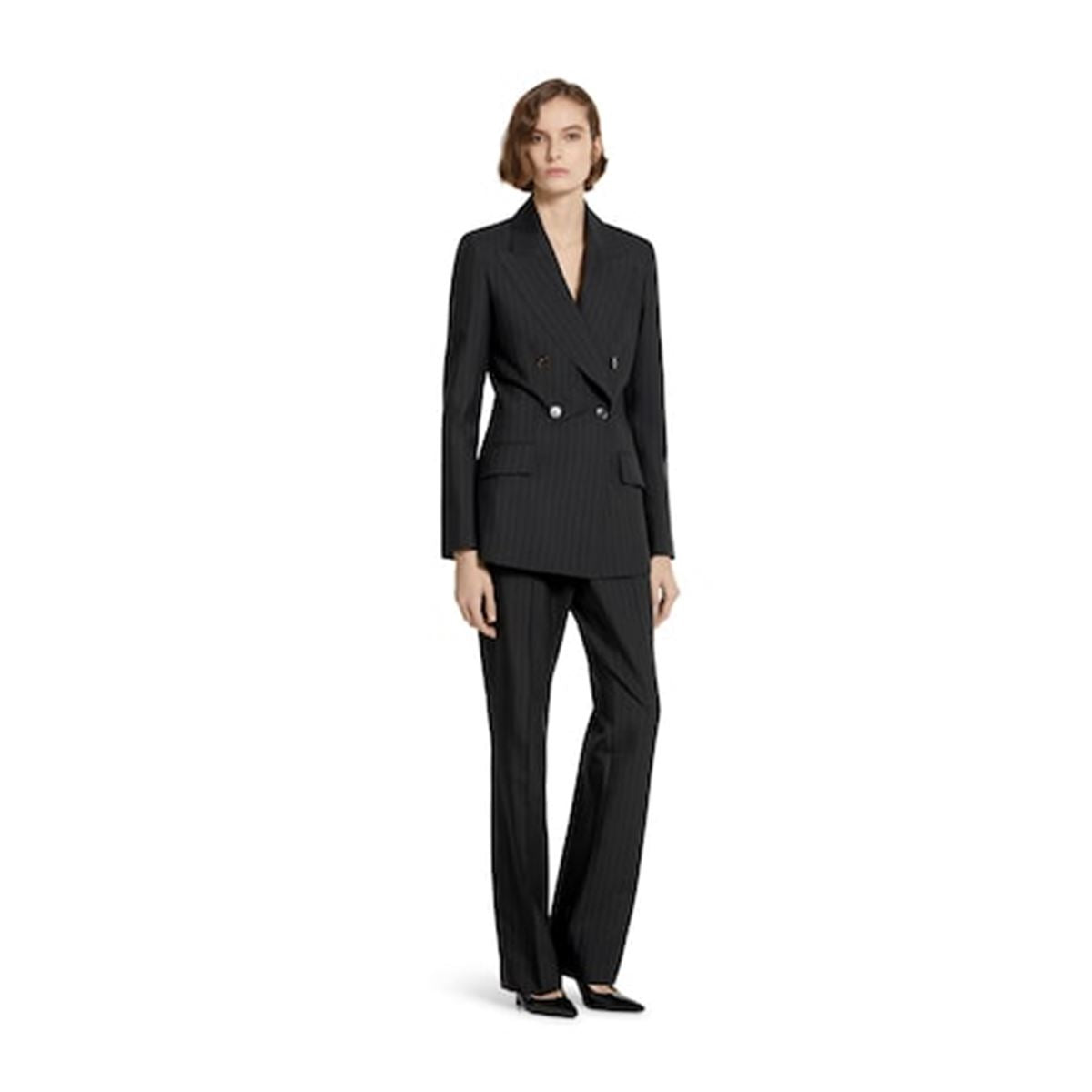 Pinstripe gucci wool jacquard pants-GUCCI-Verso