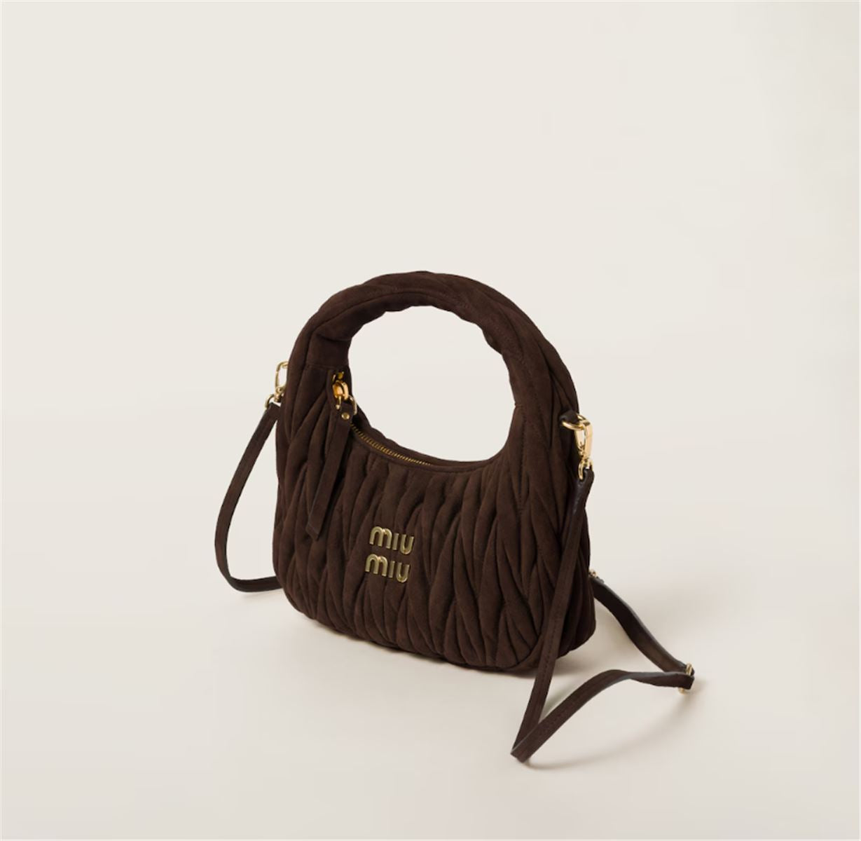 WANDER MATELASSÉ SUEDE HOBO BAG - MIU MIU - Verso