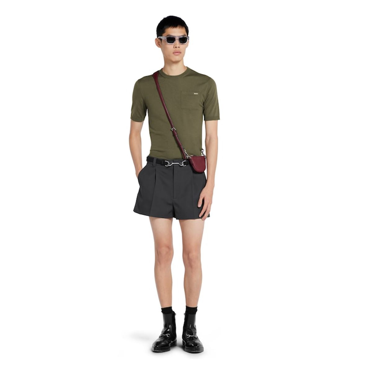 FINE WOOL KNIT TOP WITH INTARSIA - GUCCI - Verso