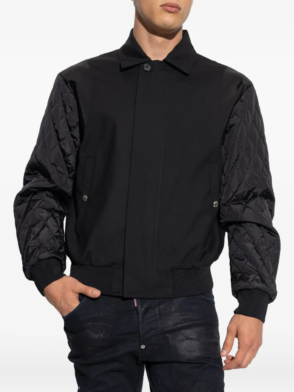 2 quilted-sleeve bomber jacket-DSQUARED-Verso
