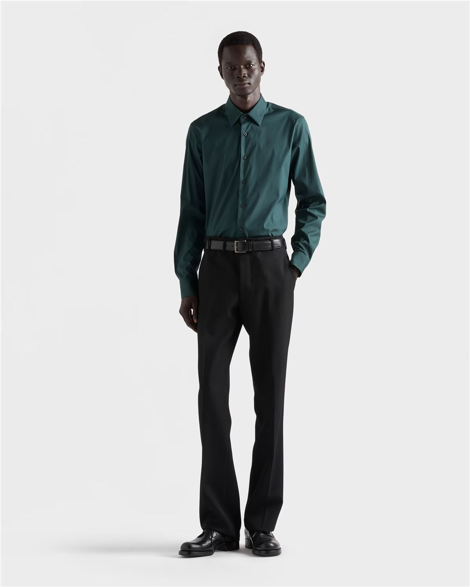 Stretch cotton shirt-PRADA-Verso
