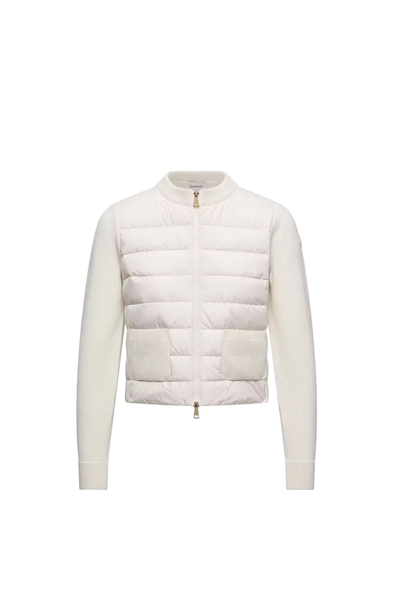 Wool padded zip-up cardigan