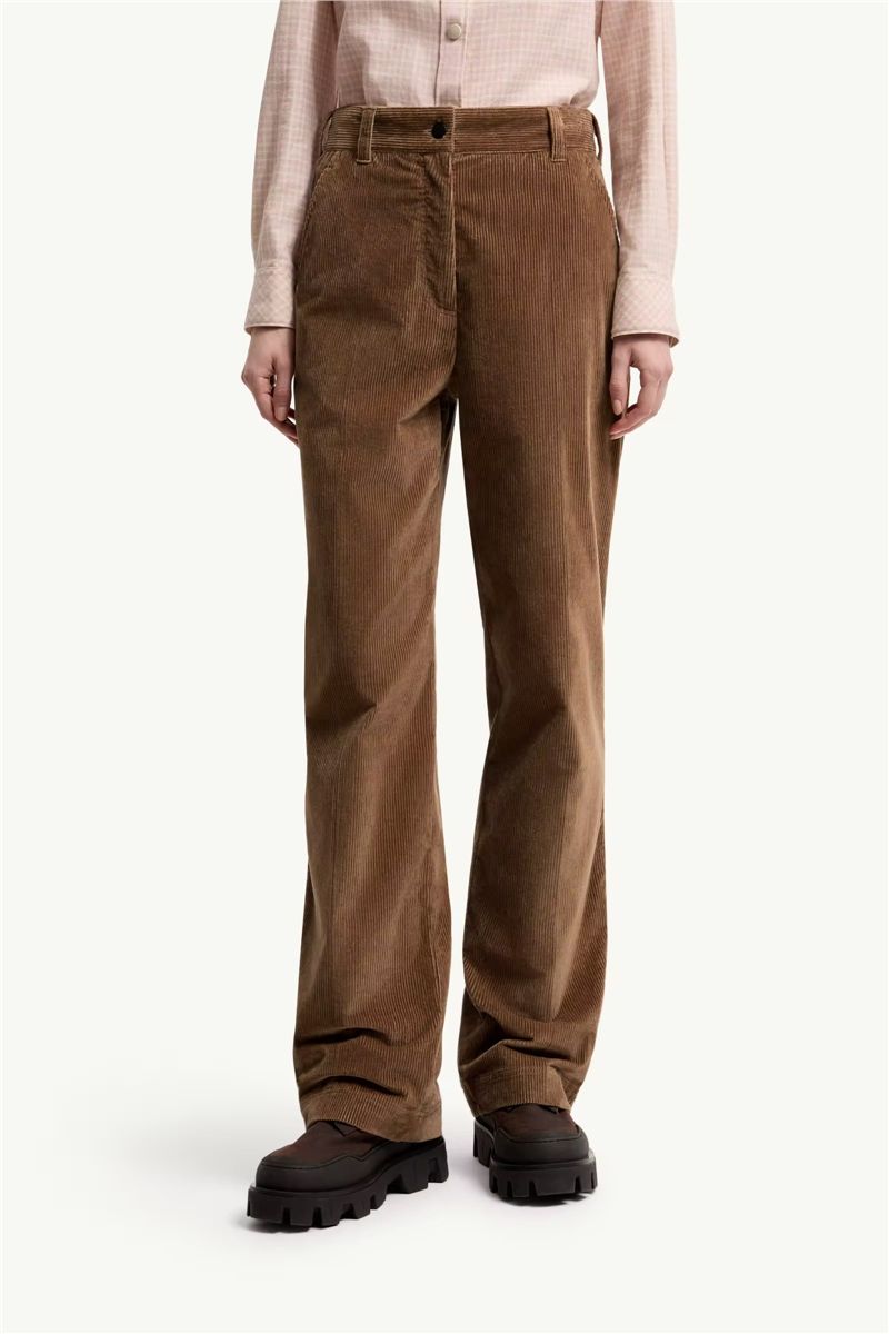 Corduroy wide leg trousers-MONCLER-Verso