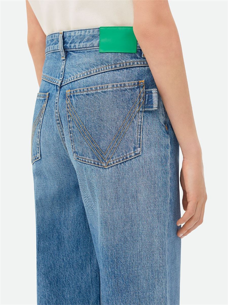 VINTAGE INDIGO WIDE LEG DENIM -  BOTTEGA VENETA -  Verso