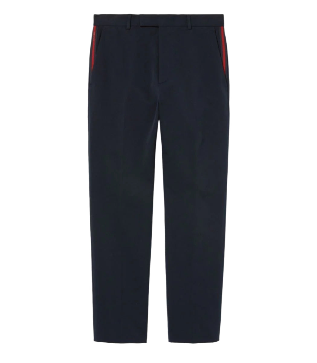 COTTON GABARDINE TROUSER WITH WEB - GUCCI - Verso