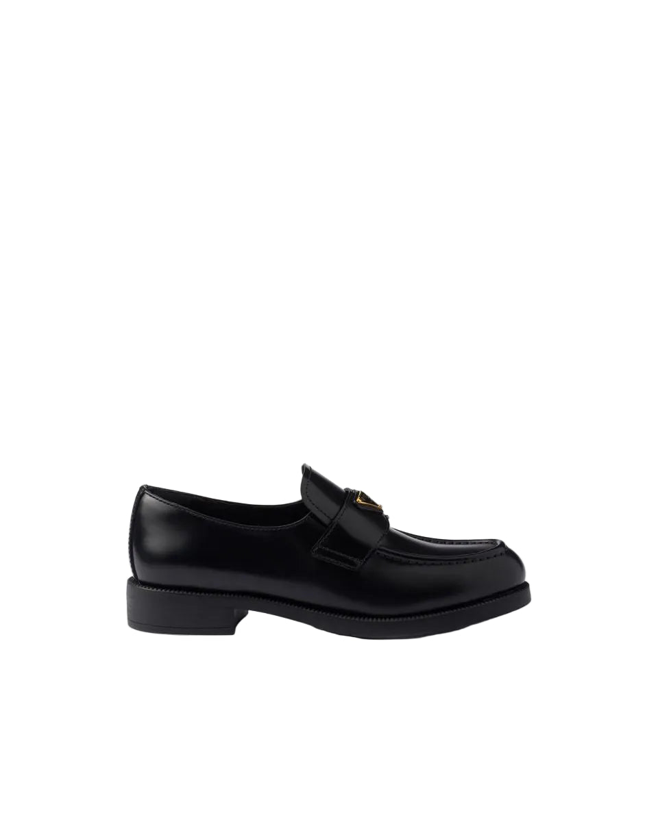 Brushed Leather Loafers-PRADA-312177-36-Verso