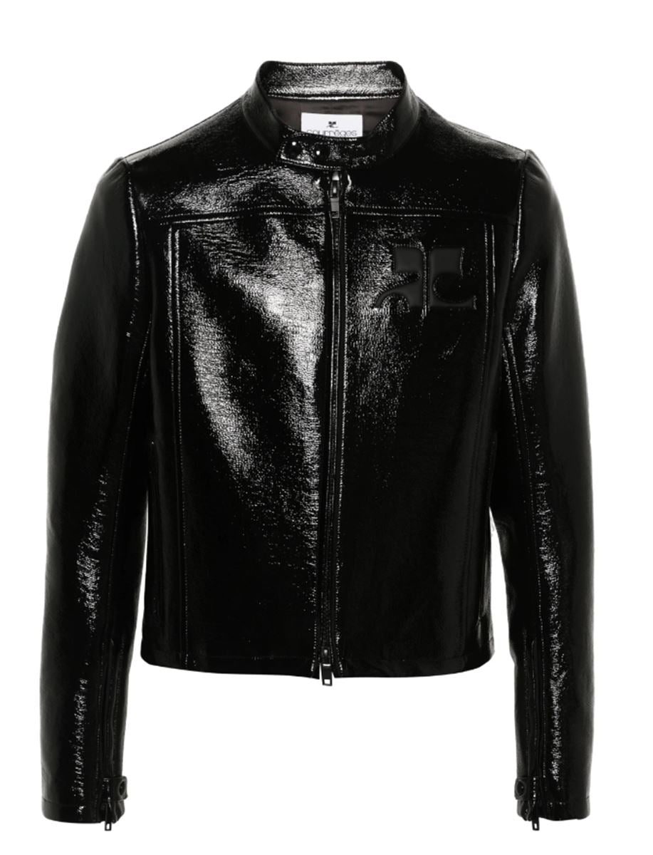 LOGO-APPLIQUÉ HIGH-SHINE JACKET COURREGES