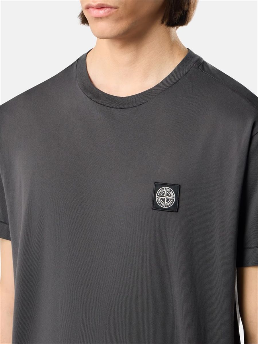Slim-fit t-shirt with compass patch-STONE ISLAND-Verso