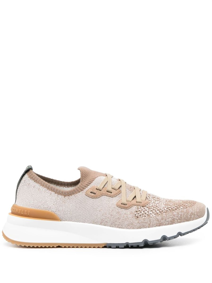 MESH-PANEL LACE-UP SNEAKERS -  BRUNELLO CUCINELLI -  Verso