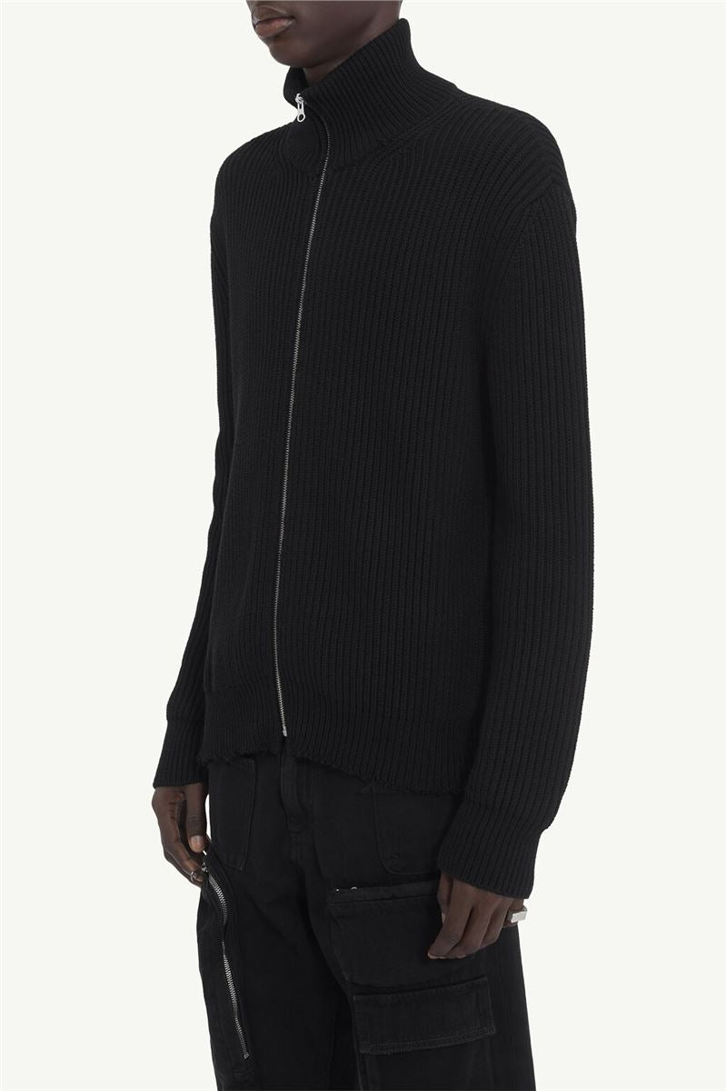 Ribbed knit sportsjacket