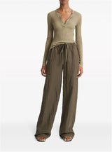 MID-RISE DRAWSTRING TROUSERS