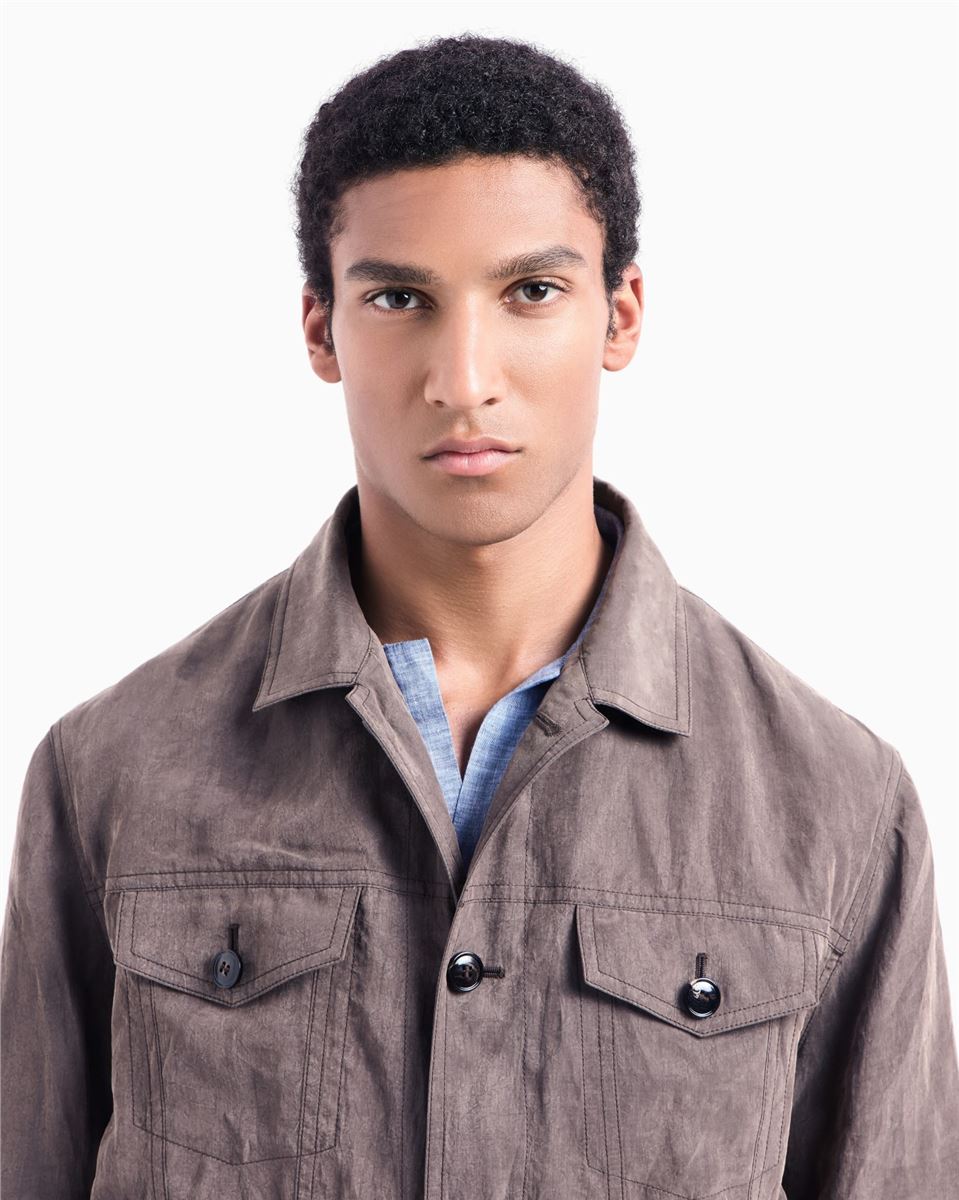faded lyocell canvas blouson