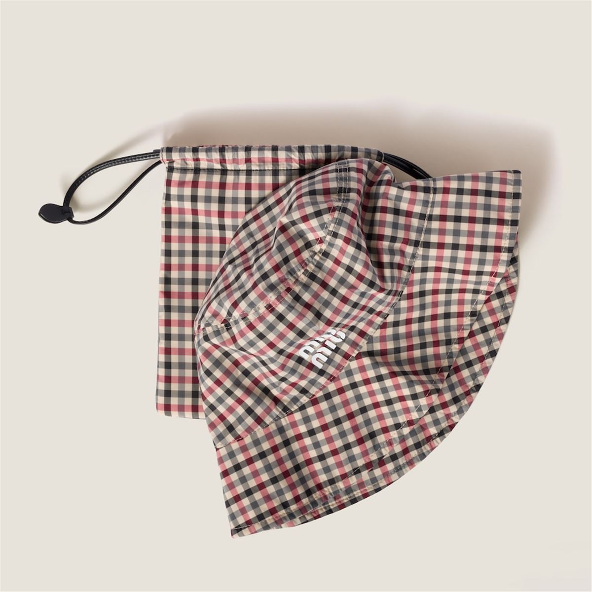 VICHY HAT WITH POUCH -  MIU MIU -  Verso