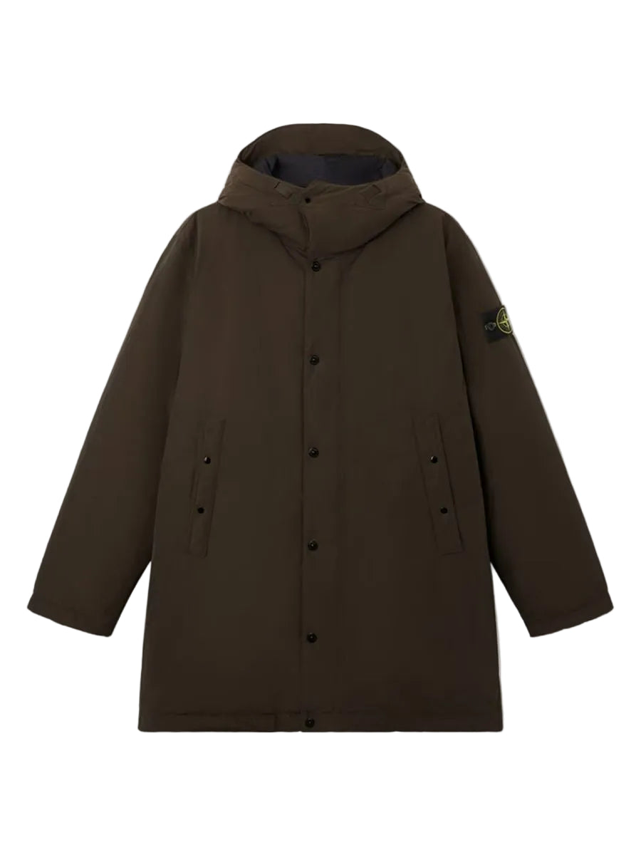 Long down parka with anti-drop