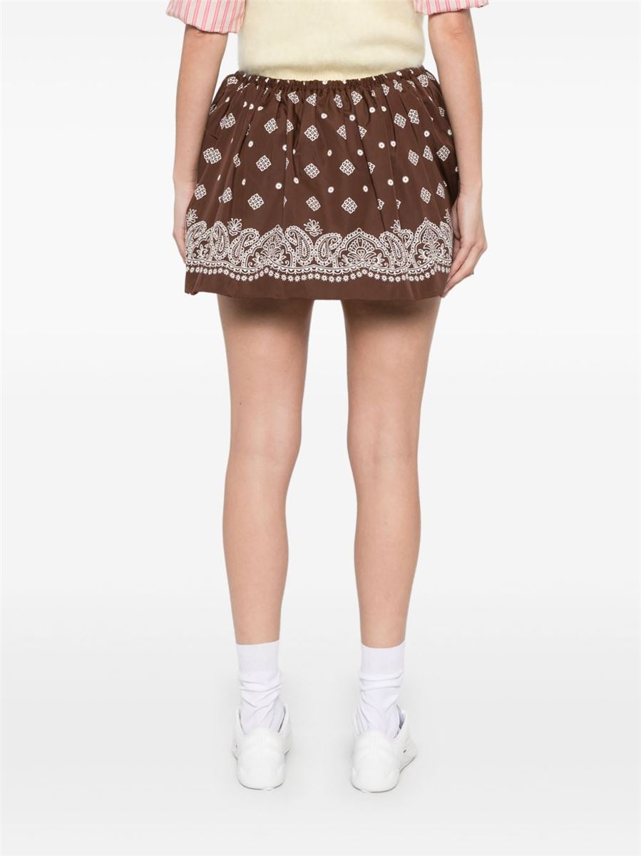 PAISLEY-PRINT MINI SKIRT - MIU MIU - Verso