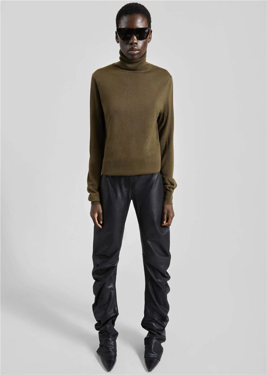 Jessa leather ruched pants-THE FRANKIE SHOP-Verso
