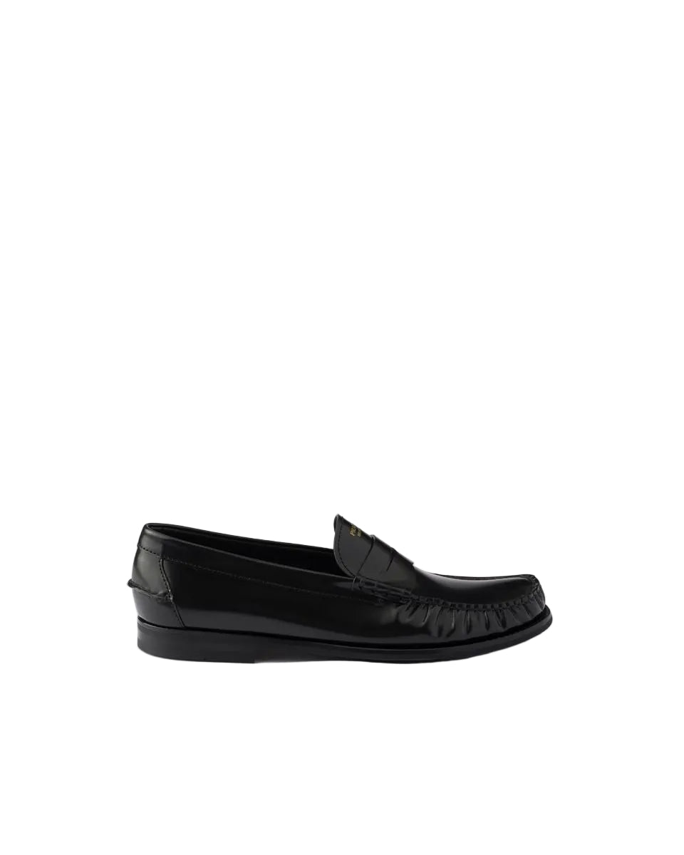 Brushed leather loafers