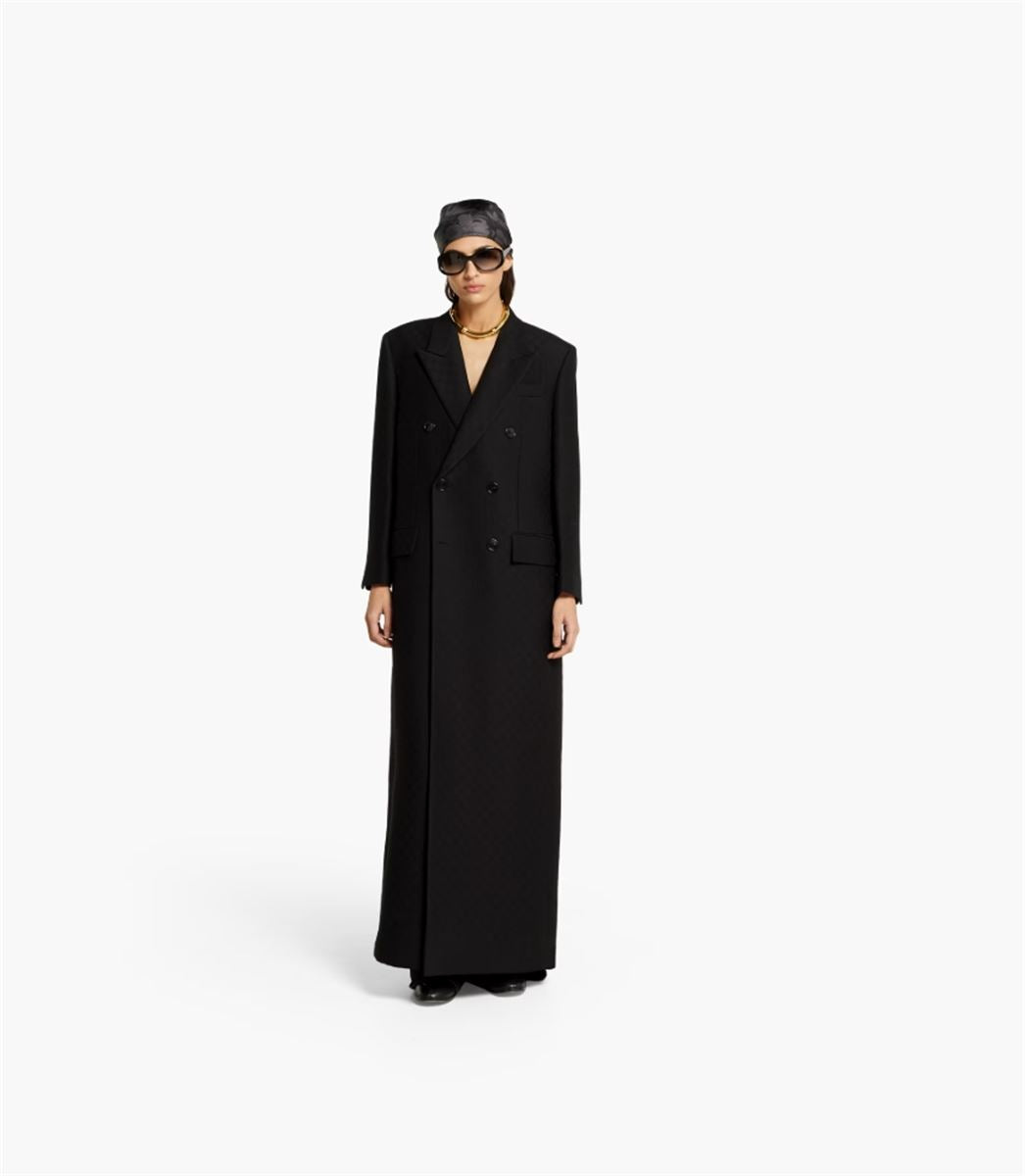 SILK WOOL CRÊPE DOUBLE-BREASTED COAT - GUCCI - Verso