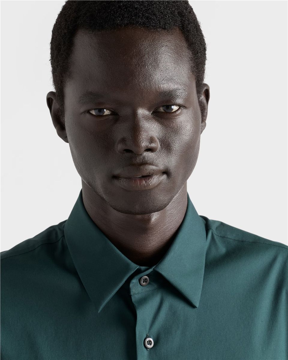 Stretch cotton shirt-PRADA-Verso