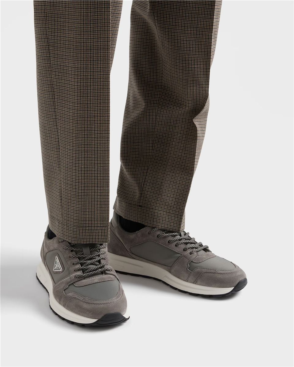 Prax suede and re-nylon sneakers