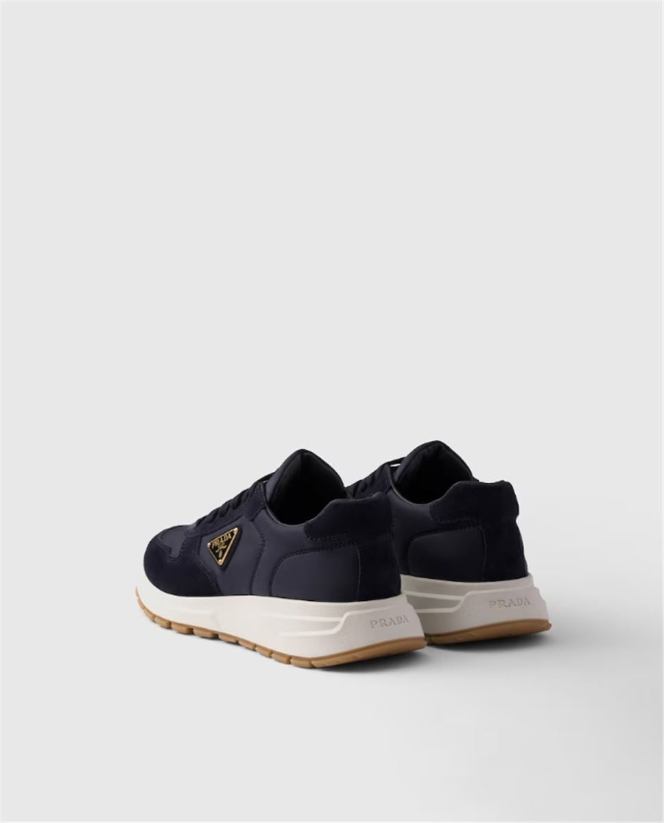 PRAX 01 RE-NYLON AND SUEDE SNEAKERS - PRADA - Verso