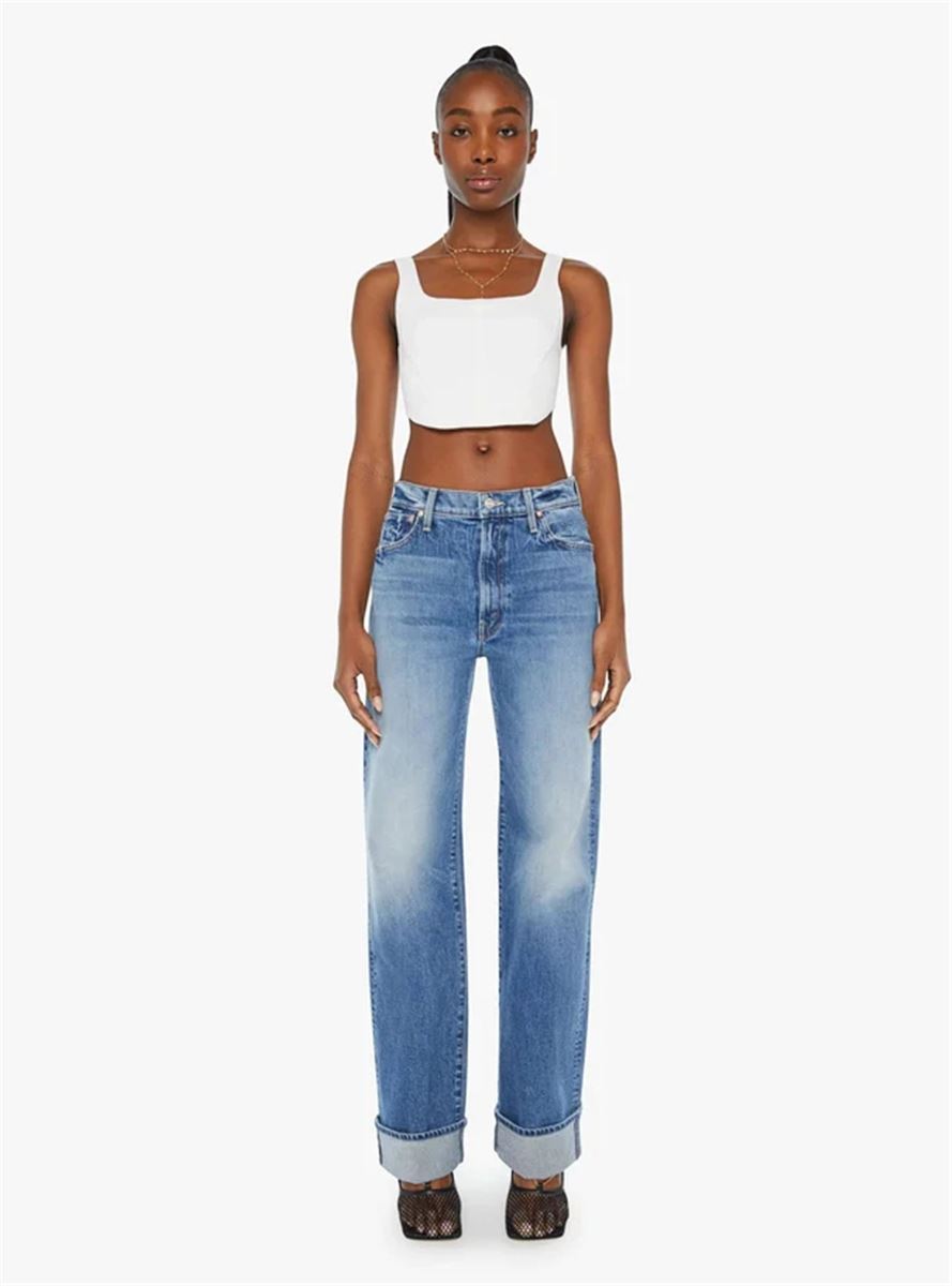 MEDIUM BLUE LOW WAIST JEANS - MOTHER - Verso