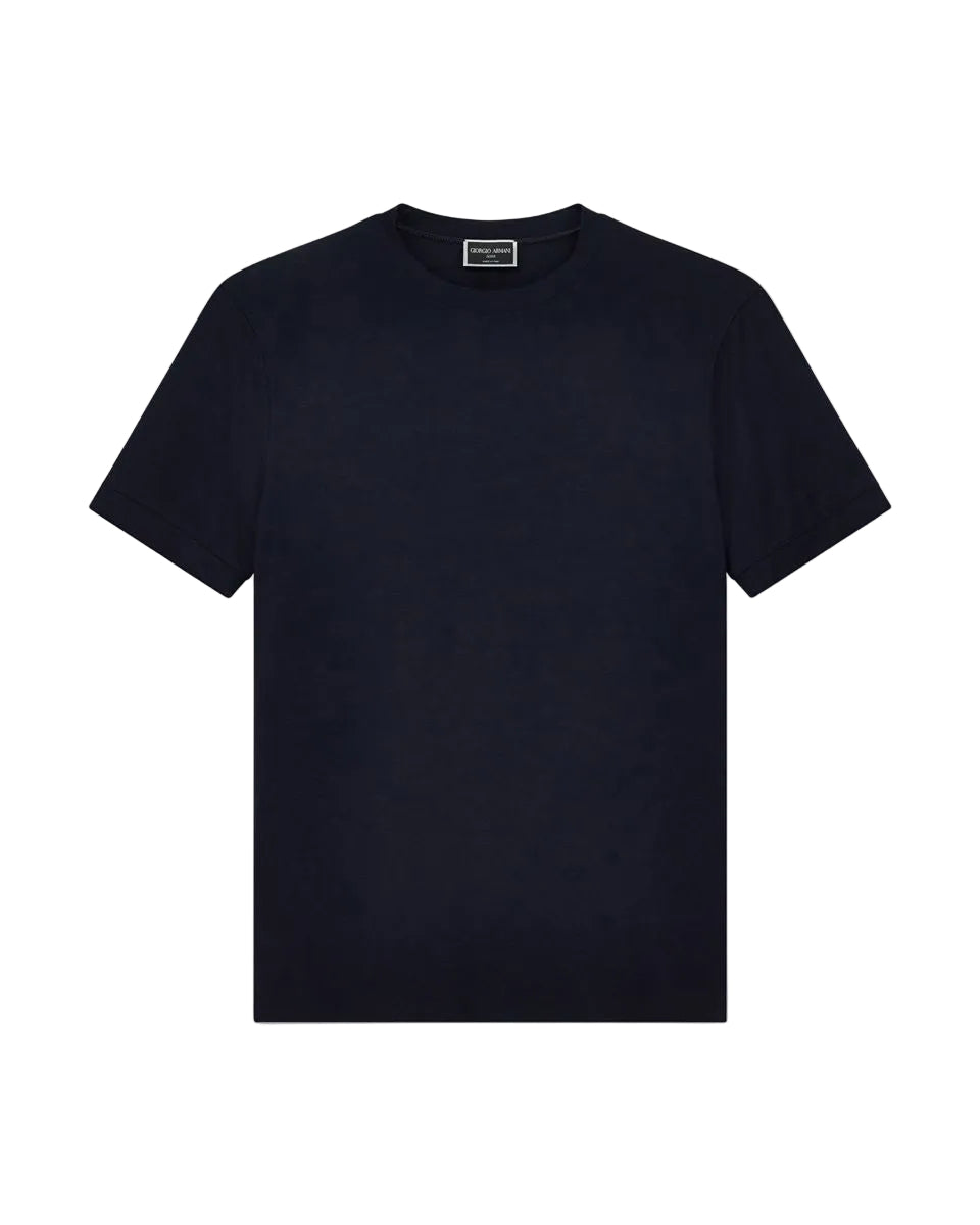 Jersey t-shirt in stretch viscose with a crew neck icon