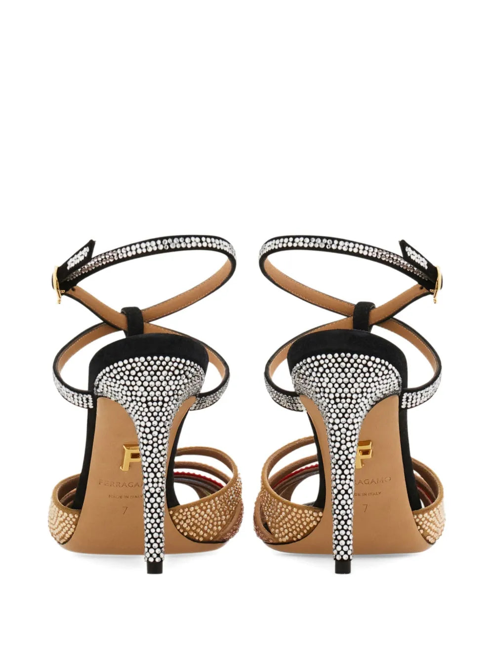 90mm crystal-embellished caged sandals