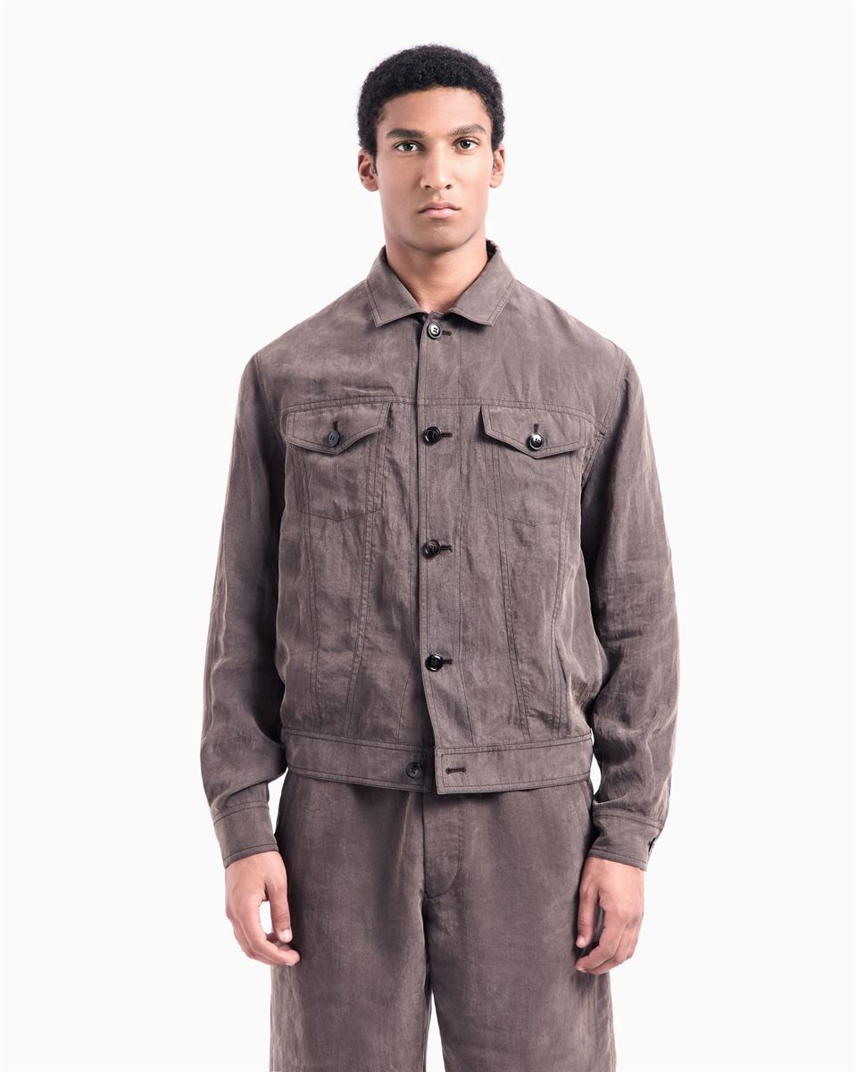 faded lyocell canvas blouson