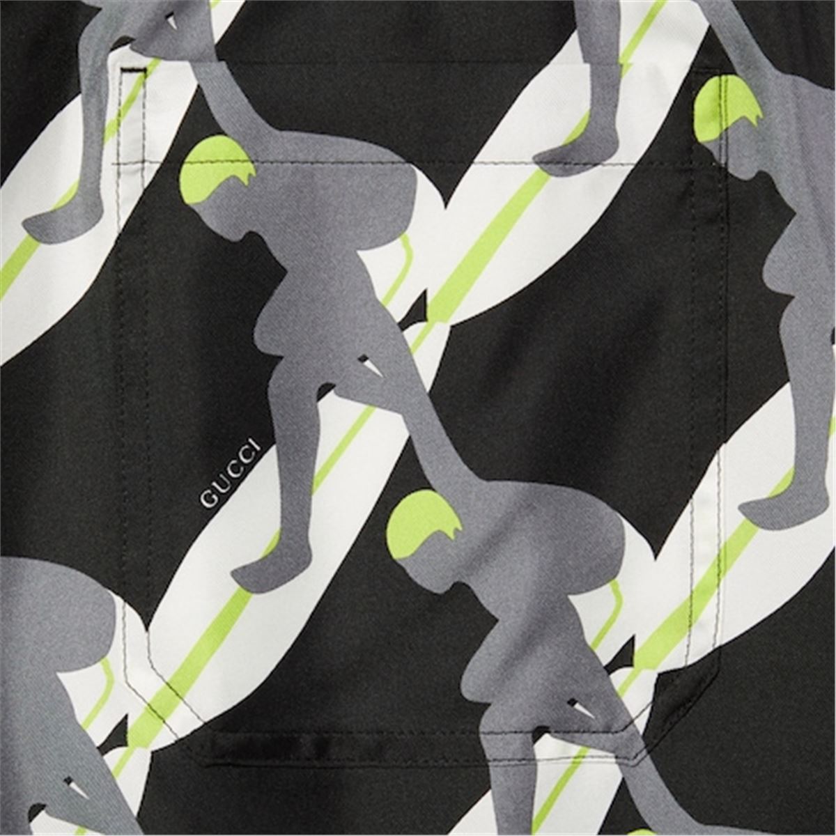 PRINTED SILK TWILL SHORTS - GUCCI - Verso