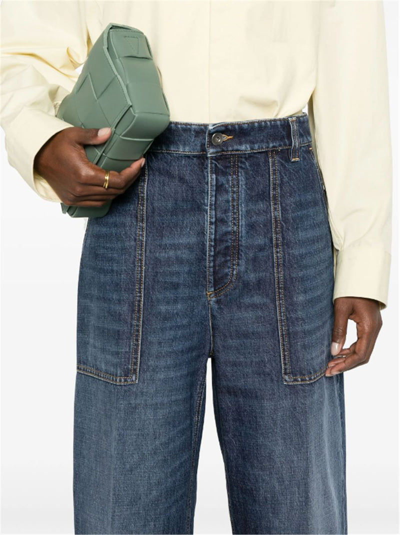 PRESSED-CREASE CROPPED JEANS