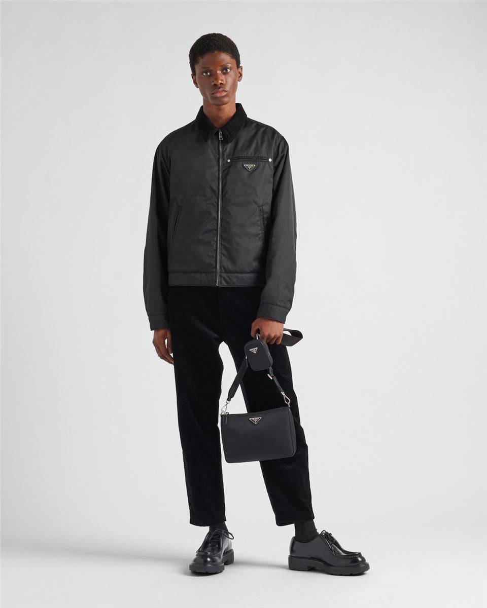 RE-NYLON AND SAFFIANO LEATHER SHOULDER BAG