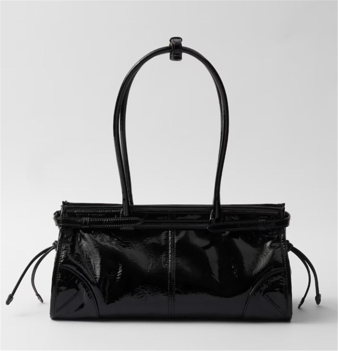 MEDIUM NAPLAK PATENT LEATHER HANDBAG -  PRADA -  Verso