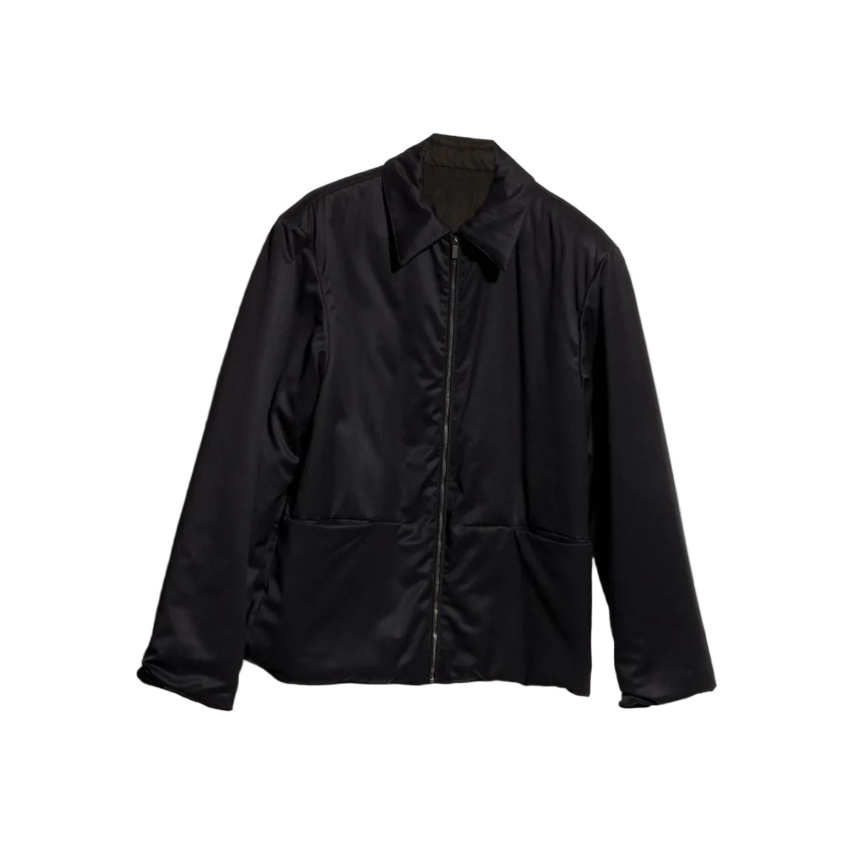 Reversible wool zip jacket