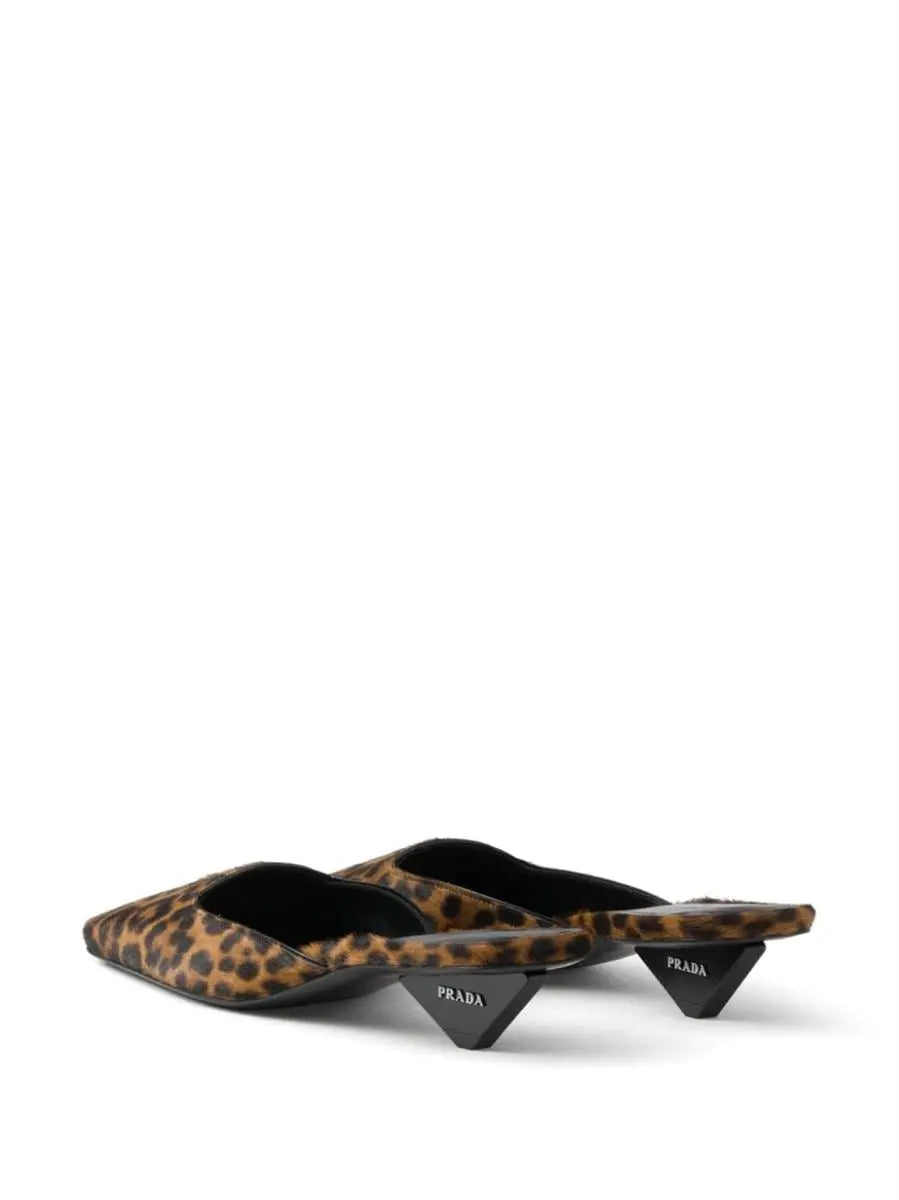 35MM LEOPARD-PRINT MULES PRADA