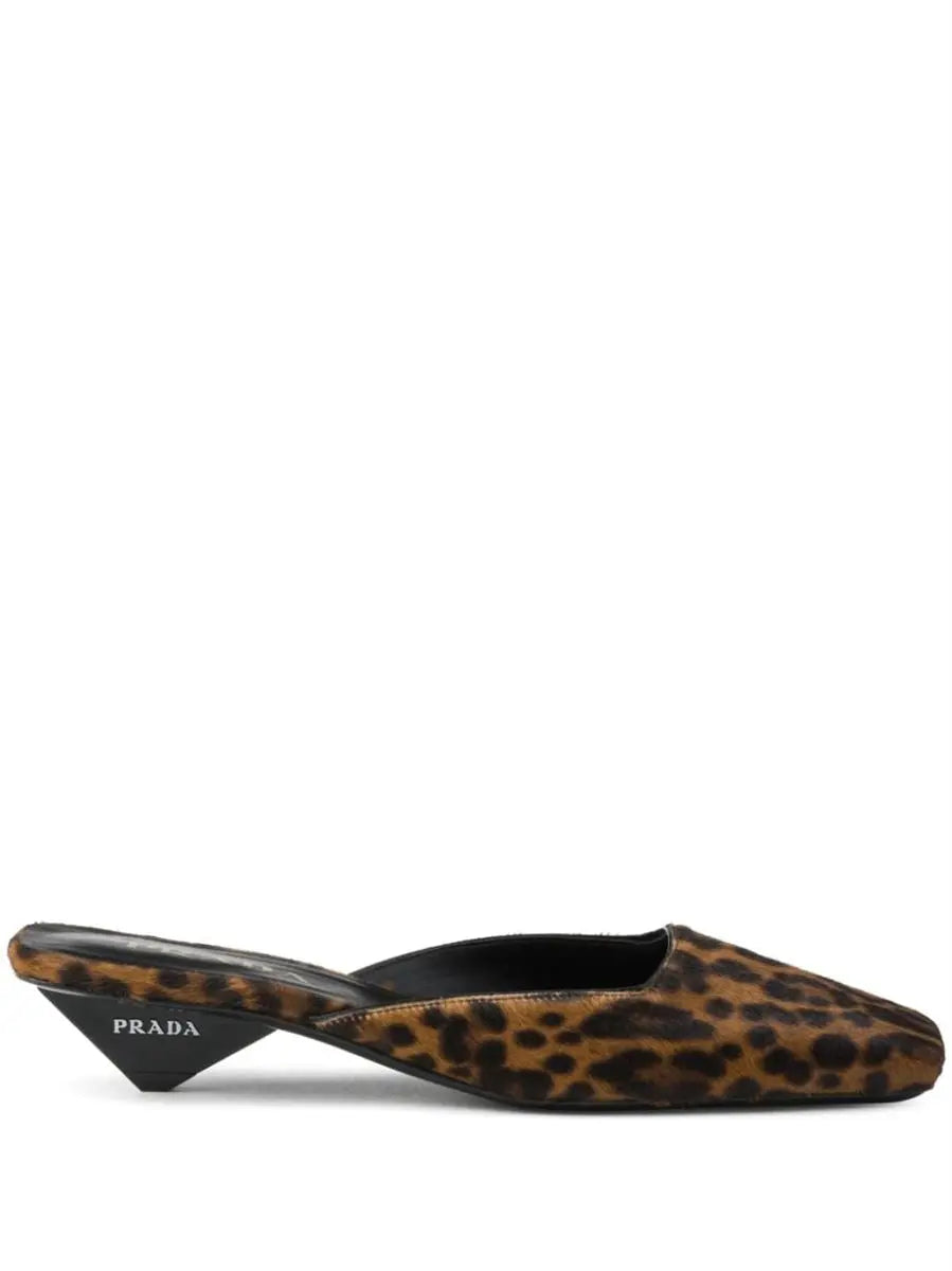 35MM LEOPARD-PRINT MULES PRADA