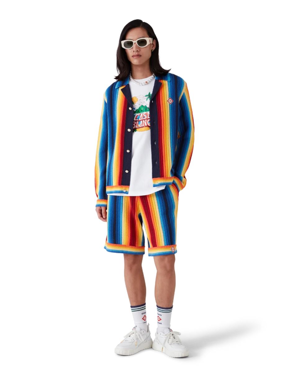 GRADIENT STRIPE TOWELLING SHORTS - CASABLANCA - Verso