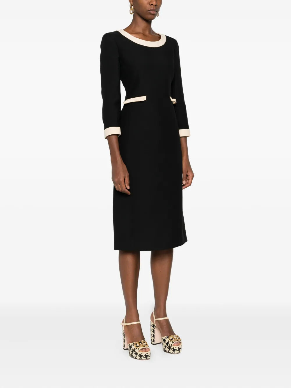 Garavani bow-embellished round-neck dress-VALENTINO-Verso