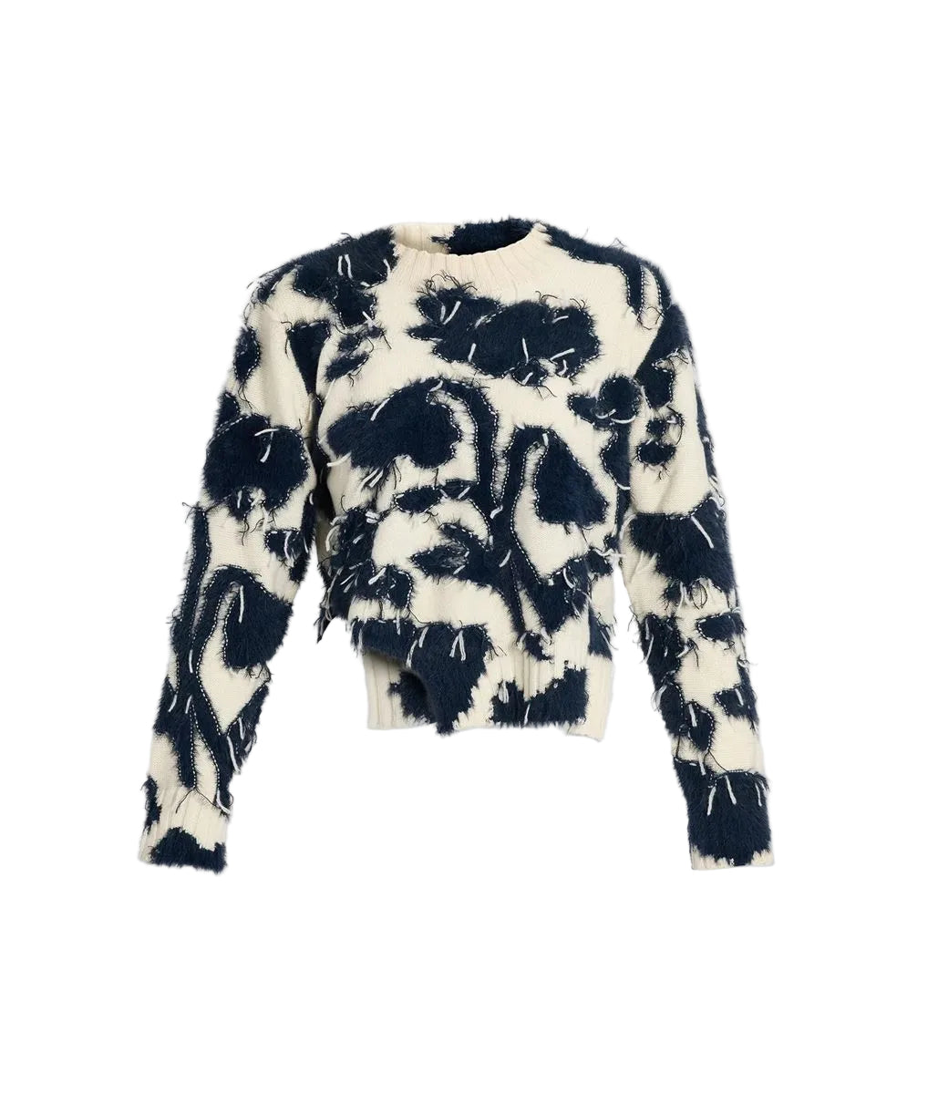 Textured floral knit jumper