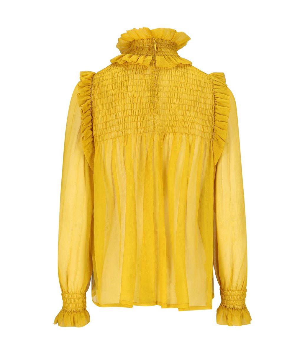 RUFFLED BLOUSE IN SILK CREPON MUSLIN -  SAINT LAURENT - Verso
