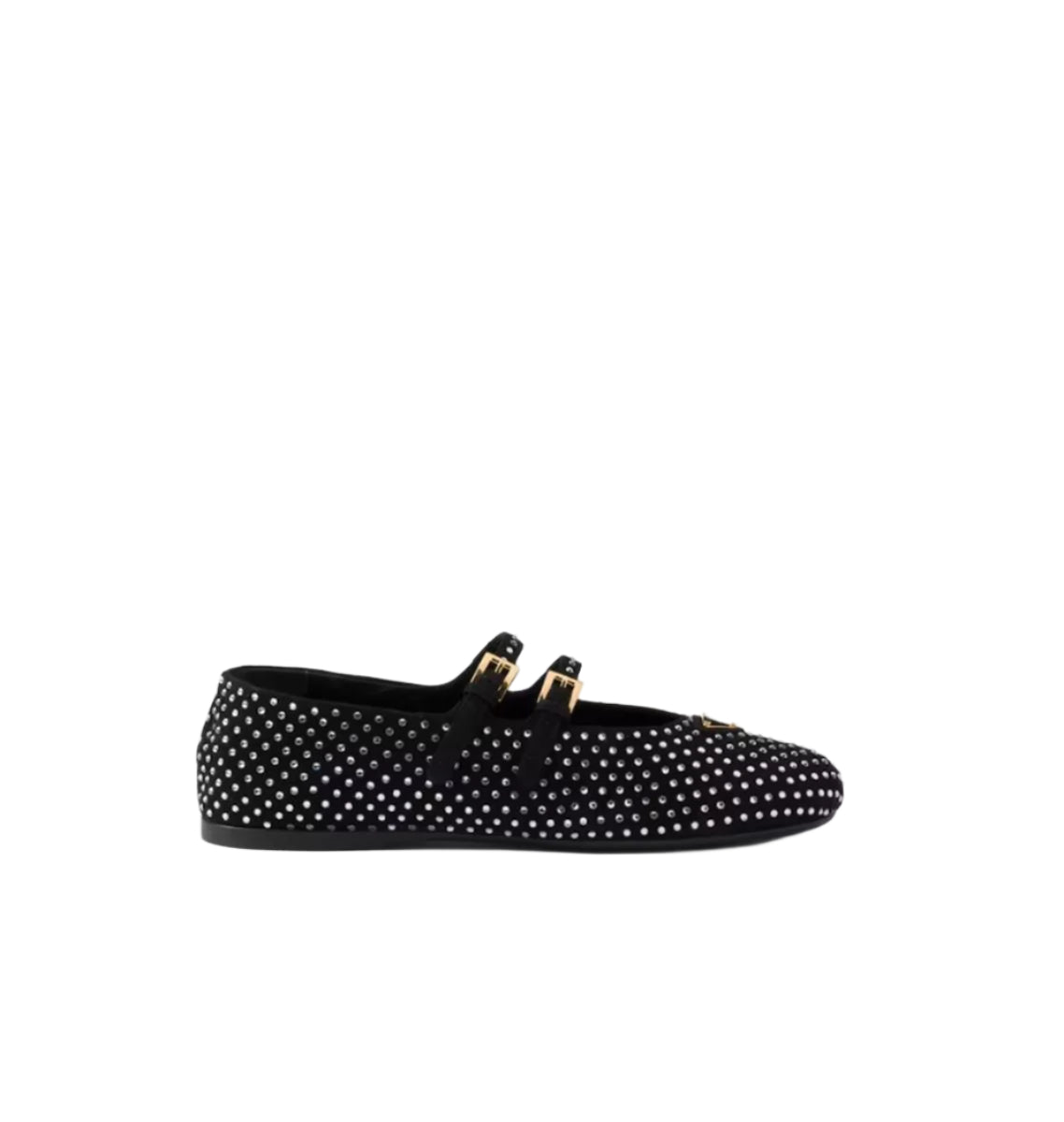 SUEDE BALLERINAS WITH CRYSTALS - PRADA - Verso
