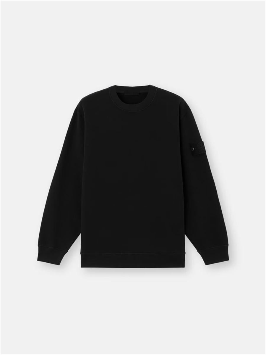 Comfort-fit crewneck sweatshirt with ribbed trims