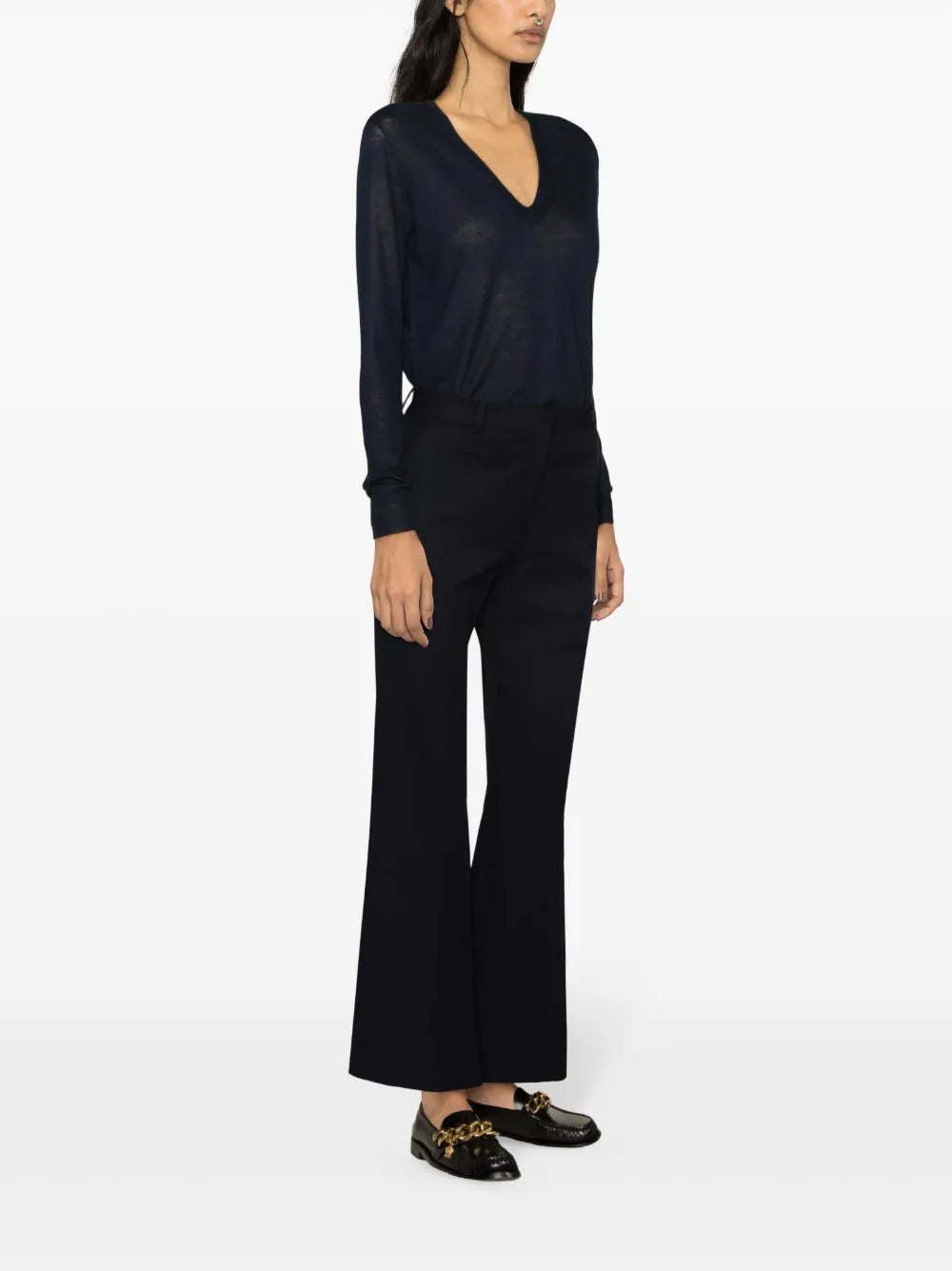 Tafira Mid-rise Flared Trousers-JOSEPH-Verso