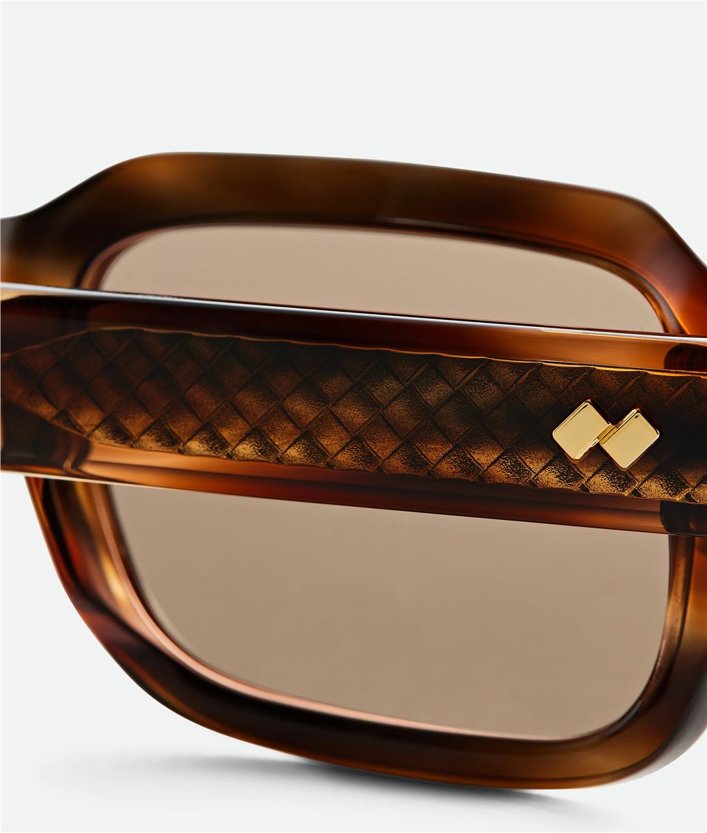 Intrecciato rectangular sunglasses-BOTTEGA VENETA-Verso