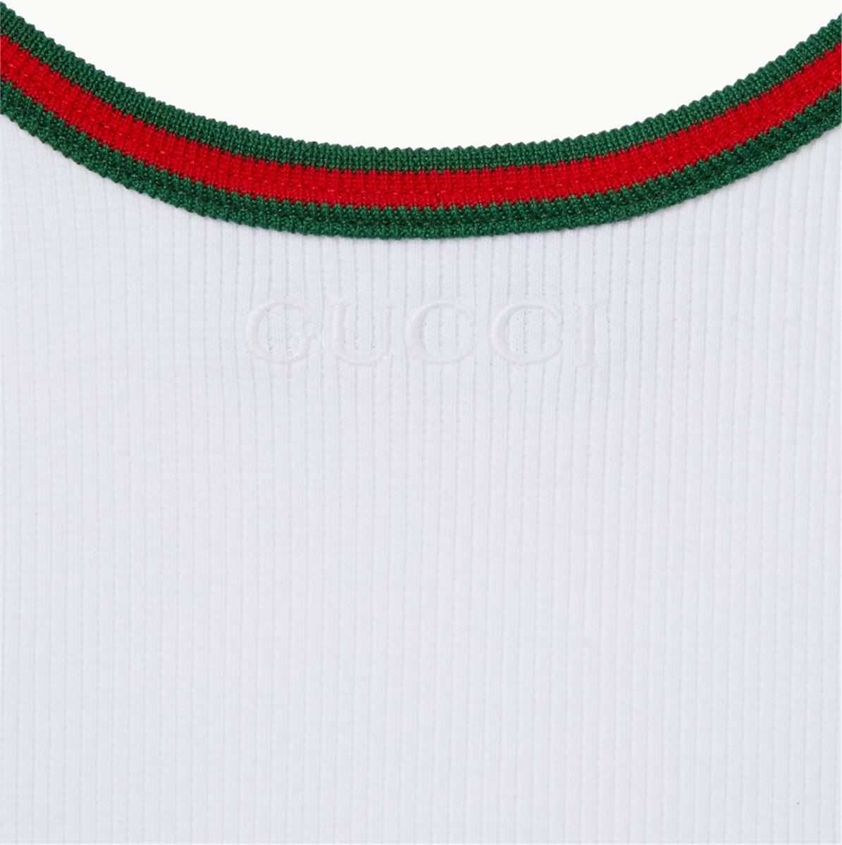 COTTON RIB TANK TOP WITH WEB - GUCCI - Verso