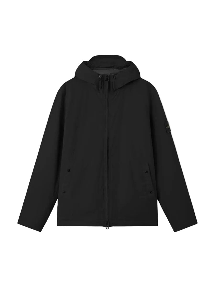 Hooded jacket with wind- and water-resistant membrane